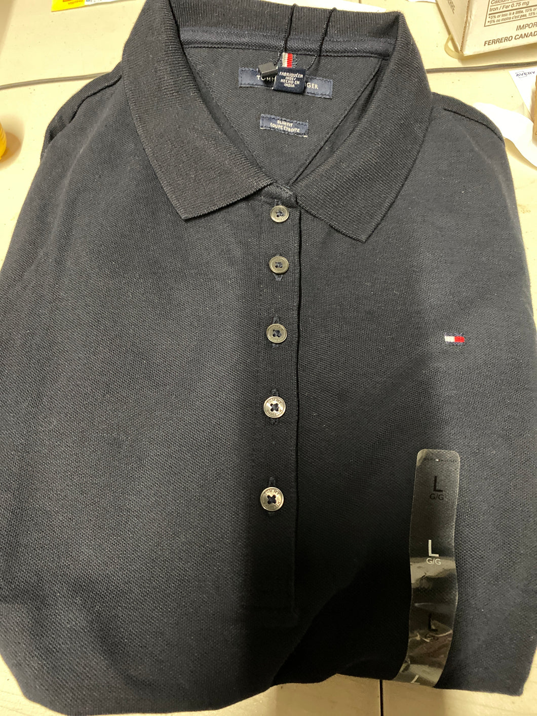 Tommy women polo navy slim fit L 不包郵