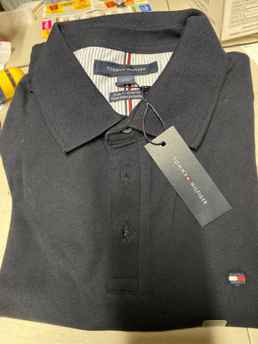 Tommy men polo navy slim fit L 不包郵