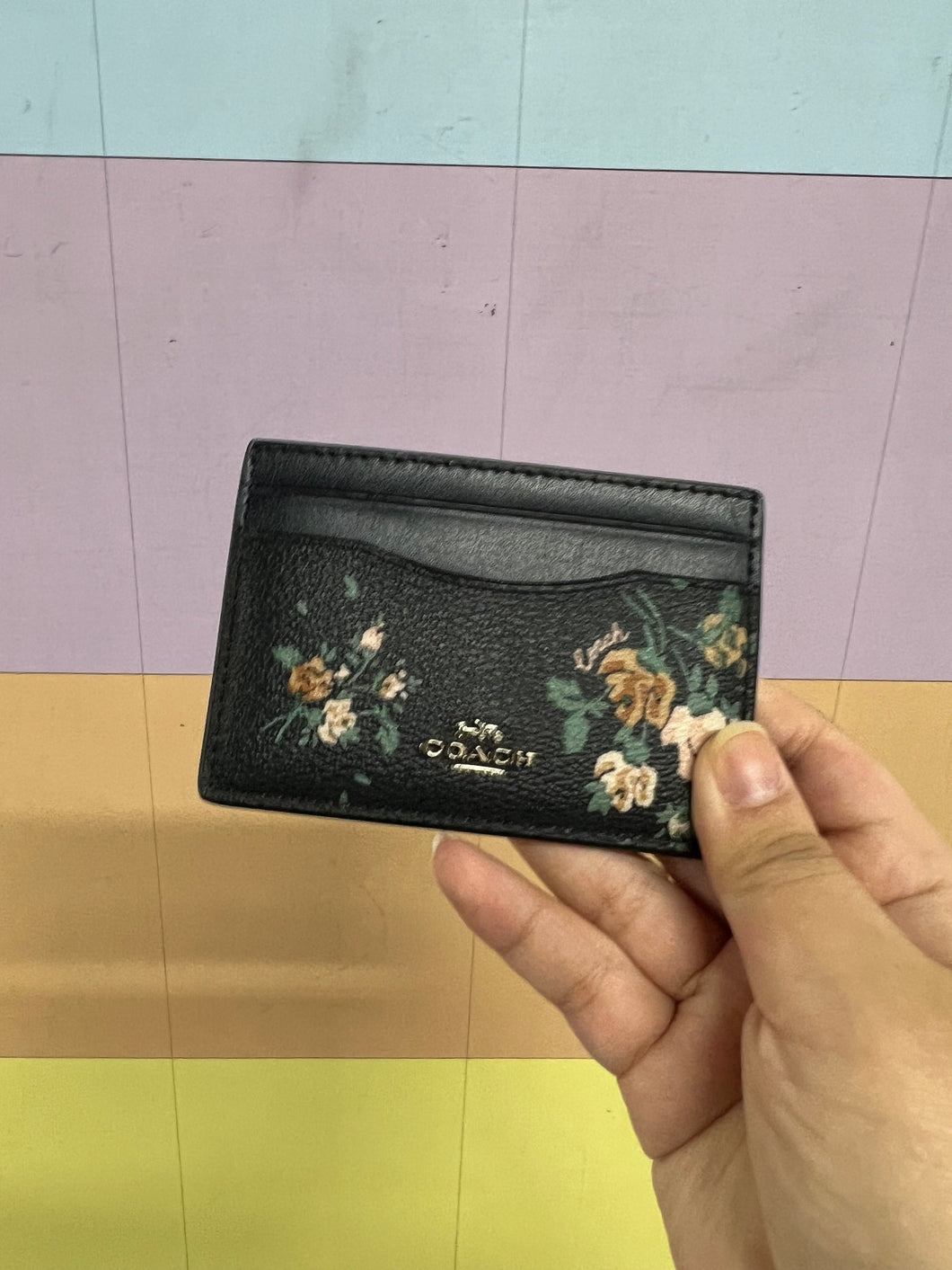 Coach cardholder 藍花